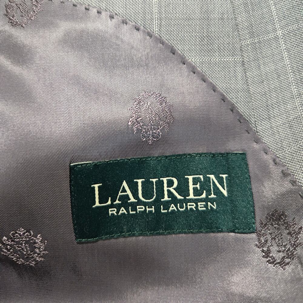 Lauren Ralph Lauren Men's 44L Wool Windowpane Plaid Suit Jacket Sports Coat - Picture 10 of 13